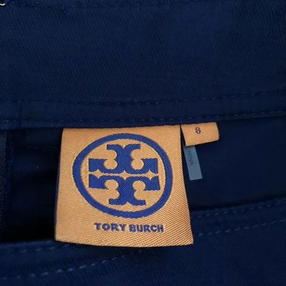 TORY BURCH Navy Gold Buttons Peplum Casual Skirt - Picture 3 of 6